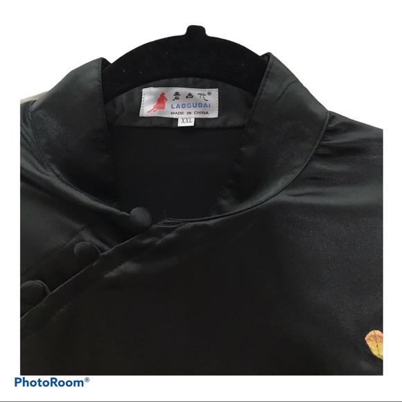 Black Satin Blouse Top - Picture 3 of 3